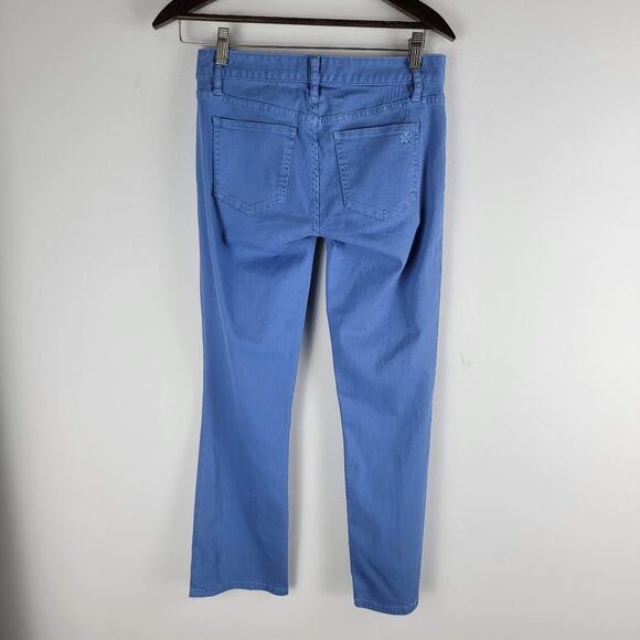 Tory Burch Straight Leg Ankle Jeans Blue Zip Up Logo Size 25 - Picture 5 of 7